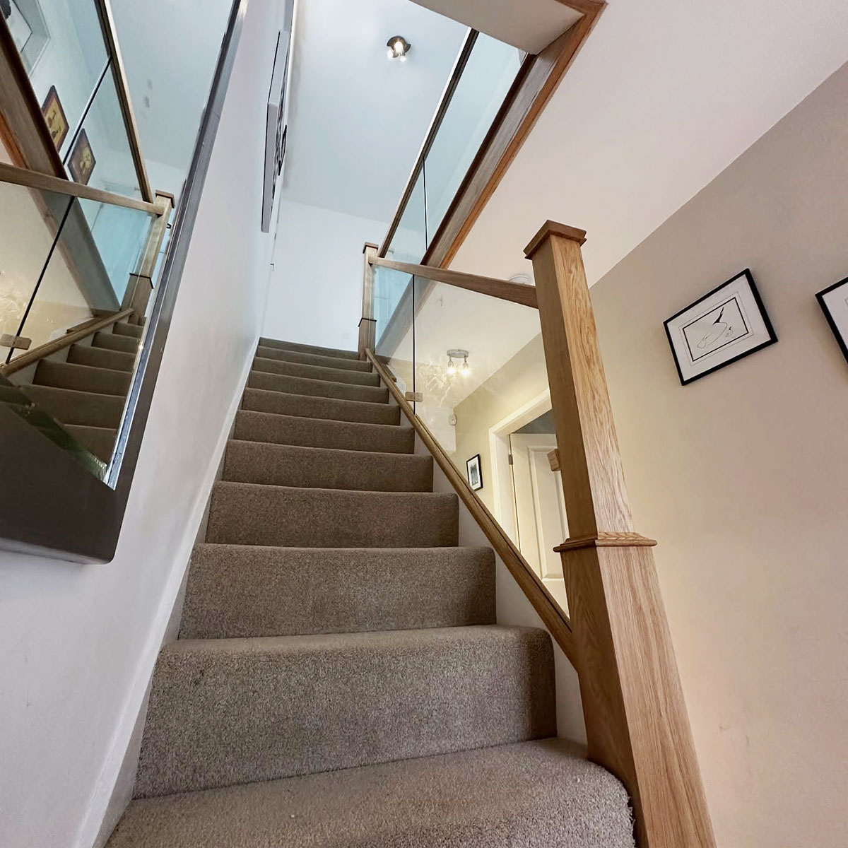 Oak and Glass Staircase Transformation Wythall